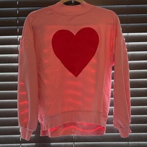 Old Navy Pink Sweatshirt with Red Heart